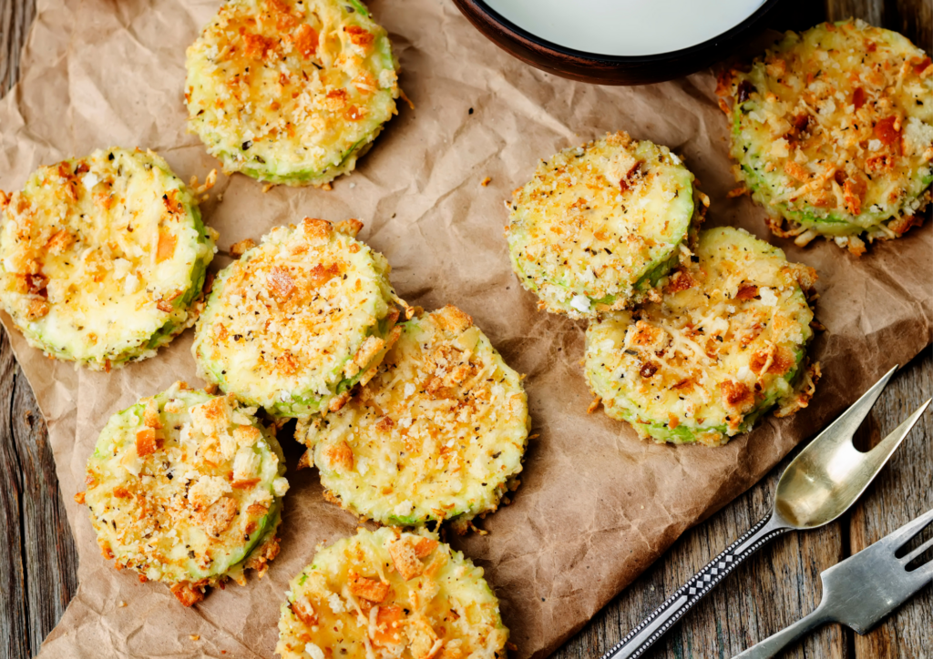 air fryer zucchini parmesan chips