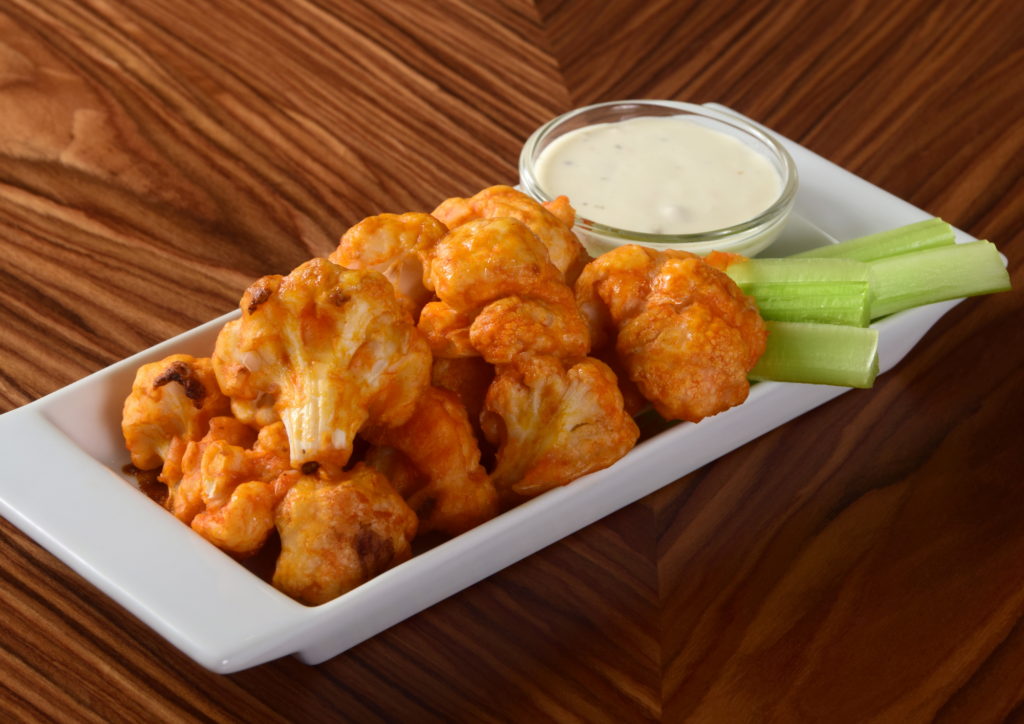 air fried cauliflower Buffalo Bites